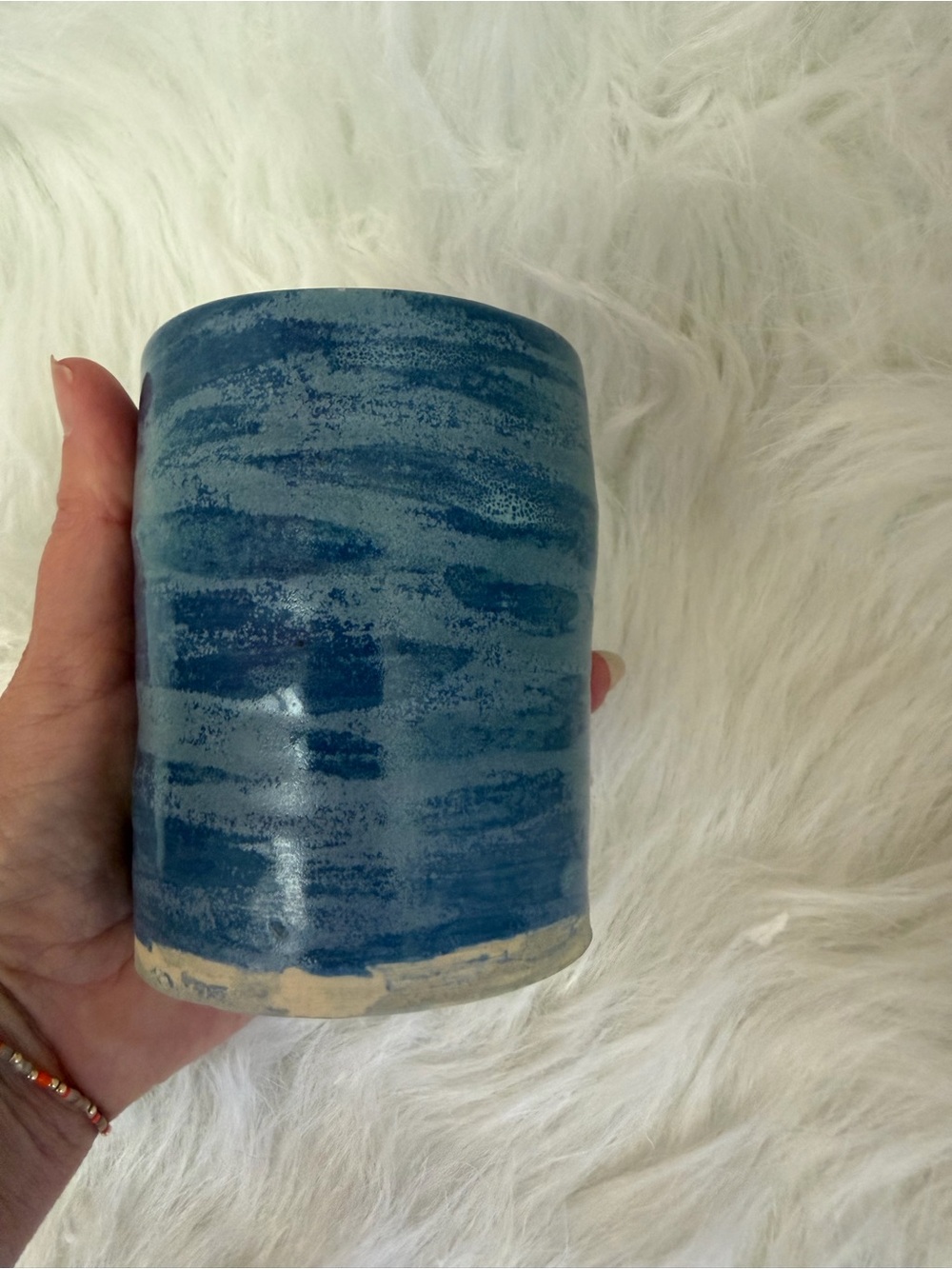 Handcrafted Blue Ceramic Vase - Decorative Home Art
